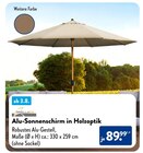Aktuelles Alu-Sonnenschirm in Holzoptik Angebot bei ALDI SÜD in Stuttgart ab 89,99 €