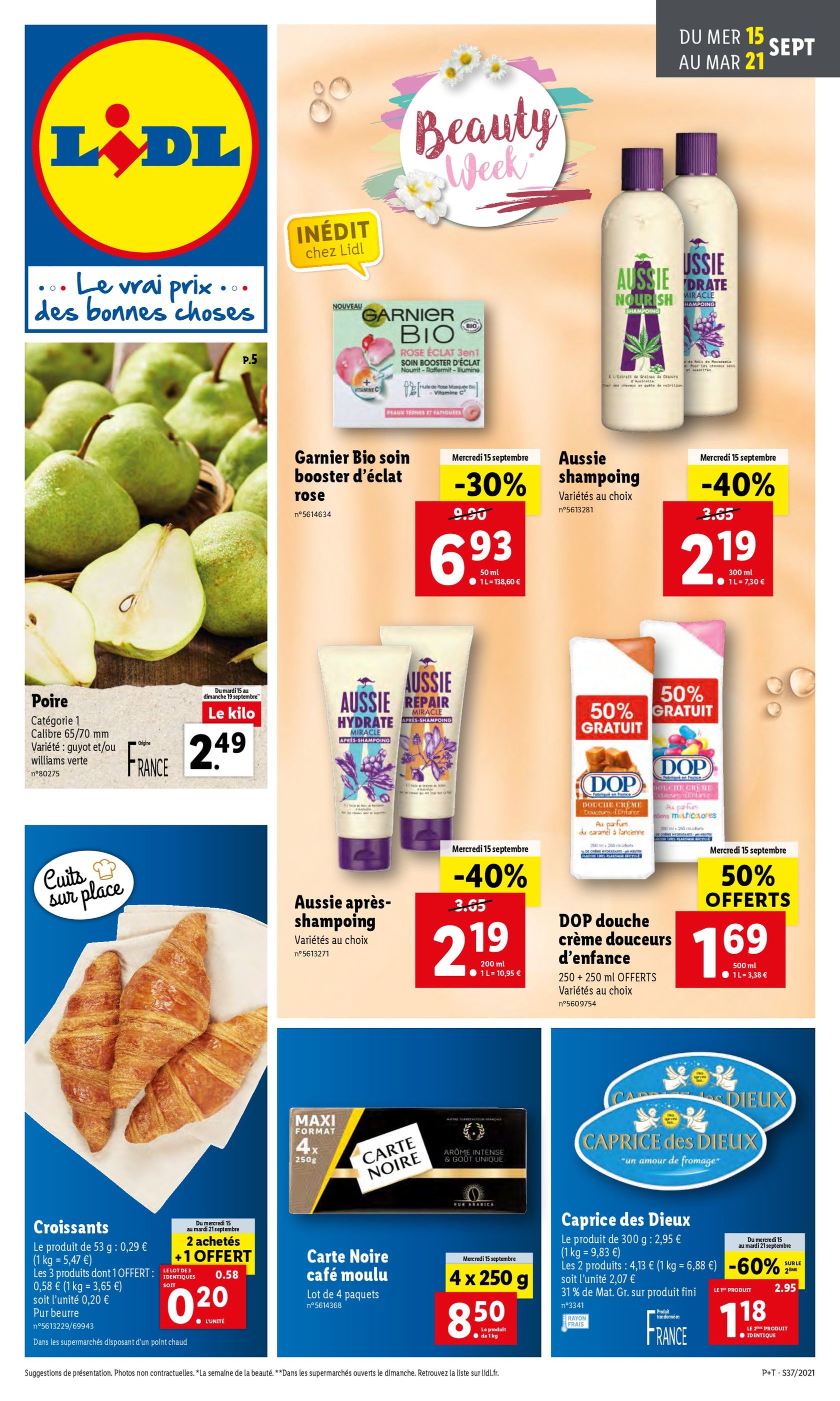 Catalogue Lidl à Courbevoie, avec 60 pages Prospectus Lidl à Courbevoie, "Beauty week", 60 pages, 15/09/2021 - 21/09/2021