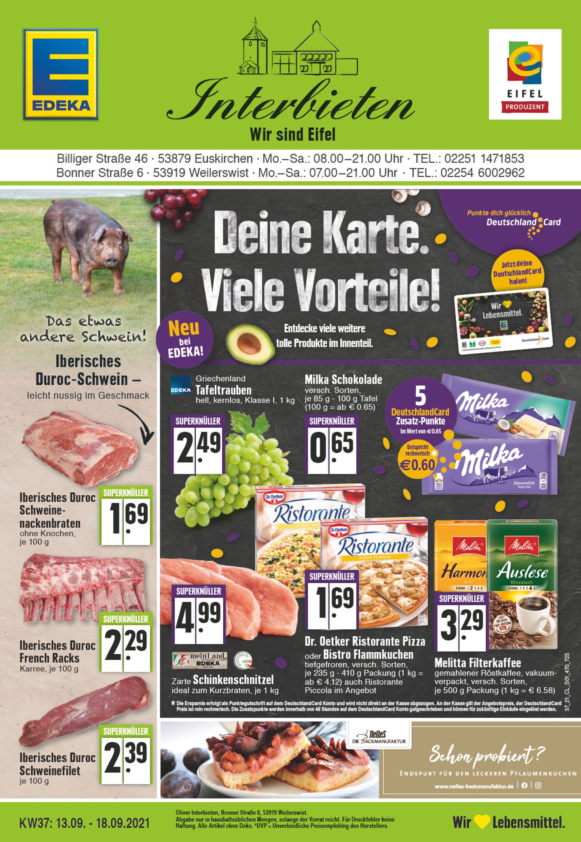 EDEKA Prospekt für Weilerswist mit 32 Seiten EDEKA Prospekt für Weilerswist: "Aktuelle Angebote", 32 Seiten, 13.09.2021 - 18.09.2021
