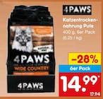 Katzentrocken-nahrung Pute Angebote von 4PAWS bei Netto Marken-Discount Leinfelden-Echterdingen für 14,99 €