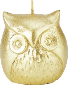 Réveillon De Noël dans le catalogue Monoprix BOUGIE CHOUETTE DORÉE à 3,49 € en promo chez Monoprix