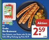 Grobe Bio-Bratwurst von Bio im aktuellen ALDI SÜD Prospekt für 2,59 €