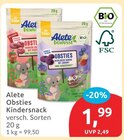 Obsties Kindersnack Erdbeere Banane von Alete für 1,99 € bei budni im Angebot Obsties Kindersnack Erdbeere Banane von Alete im aktuellen budni Prospekt