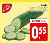 Gurke im EDEKA Prospekt Gurke von Gut & Günstig im aktuellen EDEKA Prospekt für 0,55 €