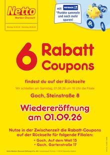 Aktueller Netto Marken-Discount Prospekt (Goch) Netto Marken-Discount Prospekt "6 Rabatt-Coupons" mit Seiten (Goch)