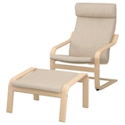 Aktuelles Sessel und Hocker Eichenfurnier weiß lasiert/Hillared beige Hillared beige Angebot bei IKEA in Braunschweig ab 189,00 €