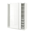 Schrankkombination weiß/weißes Glas 150x66x201 cm Angebote von PAX / FÄRVIK bei IKEA Essen für 726,00 €