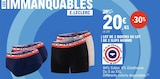 Lot de 2 boxers ou lot de 2 slips homme en promo chez E.Leclerc Lot de 2 boxers ou lot de 2 slips homme dans le catalogue E.Leclerc