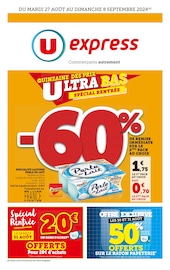 Prospectus U Express à Liffol-le-Grand, "La quinzaine des prix ultra bas spécial rentrée", 16 pages de promos valables du 27/08/2024 au 08/09/2024