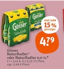 NaturRadler oder NaturRadler 0,0 % Angebote von Gösser bei tegut Coburg für 4,79 €