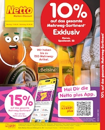 Netto Marken-Discount Prospekt für Dorum mit 2 Seiten Netto Marken-Discount Prospekt für Dorum: "10% auf das gesamte Mehrweg-Sortiment", 2 Seiten, 17.08.2026 - 22.08.2026