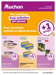 Prospectus Auchan Hypermarché, "Nos solutions Anti-inflation pro plaisir" à Génicourt-sous-Condé et alentours, pages, 03/10/2023 - 09/10/2023 Catalogue Auchan Hypermarché "Nos solutions Anti-inflation pro plaisir" à Génicourt-sous-Condé et alentours, pages, 03/10/2023 - 09/10/2023