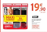Lot de 6 boxers coton stretch - DIM en promo chez Intermarché Le Mans à 19,90 €