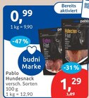 Hundesnack von Pablo für 0,99 € bei budni im Angebot Hundesnack von Pablo im aktuellen budni Prospekt