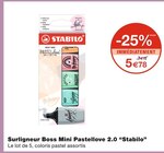 Surligneur Boss Mini Pastellove 2.0 - Stabilo dans le catalogue Monoprix