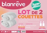Lot de 2 couettes chaudes Blanrêve - BLANREVE en promo chez Carrefour Colomiers à 24,99 €