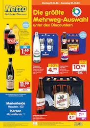 Netto Marken-Discount Prospekt für Gummersbach mit 2 Seiten Netto Marken-Discount Prospekt für Gummersbach: "DER ORT, AN DEM DU IMMER AUSGEZEICHNETE PREISE FINDEST.", 2 Seiten, 19.10.2026 - 24.10.2026