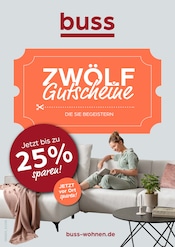 Aktueller buss Möbel & Einrichtung Prospekt in Garrel und Umgebung, "ZWÖLF Gutscheine!" mit 4 Seiten, 08.08.2025 - 25.08.2025