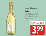 Sekt im Angebot bei famila Nordost in Elmshorn Sekt Angebote von Jules Mumm bei famila Nordost Elmshorn für 3,99 €