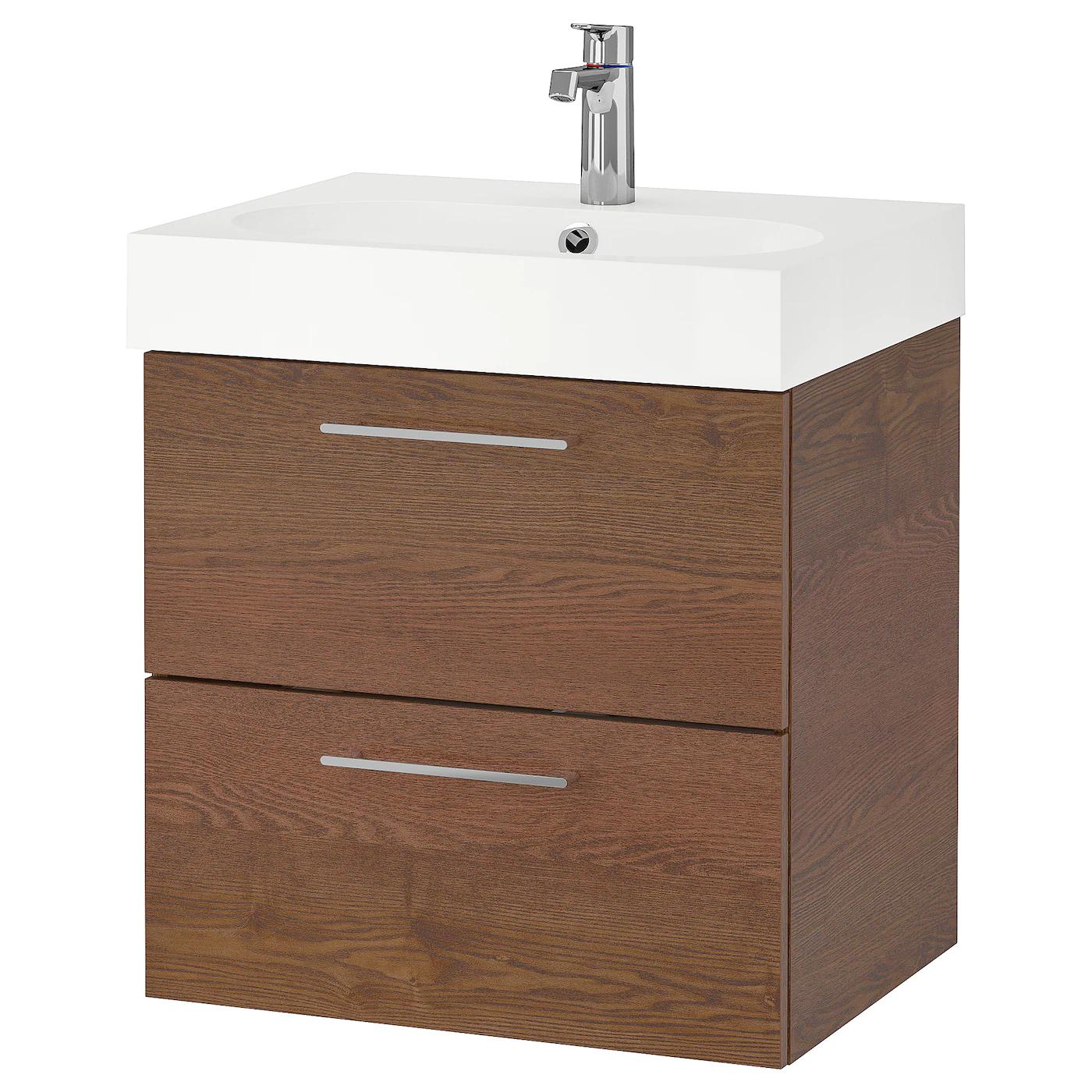 {{query}} von GODMORGON / BRÅVIKEN Waschbeckenschrank/2 Schubl. Eschenachb braun las/BROGRUND Mischbatterie von GODMORGON / BRÅVIKEN