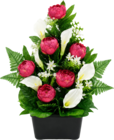 Jardinière de pivoines, arums, mini-fleurs, philodendrons en promo chez Bazarland Pau à 19,99 €