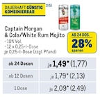 Captain Morgan & Cola/White Rum Mojito Angebote von Captain Morgan bei Metro Wolfsburg für 1,77 €