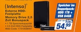 Externe HDD-Festplatte Memory Drive 2,5 Zoll Bonuspack im Angebot bei expert in Gera Externe HDD-Festplatte Memory Drive 2,5 Zoll Bonuspack Angebote von Intenso bei expert Gera für 54,99 €