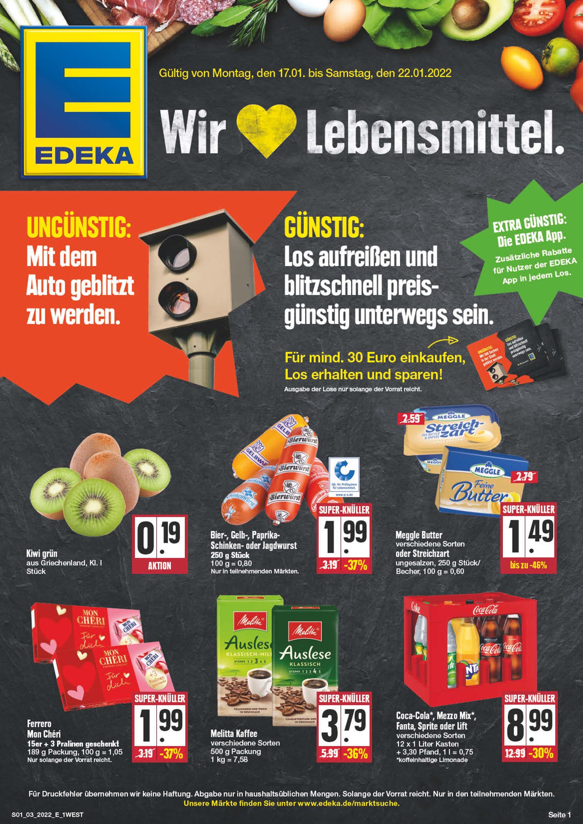 EDEKA Prospekt für Arnstein mit 24 Seiten EDEKA Prospekt für Arnstein: "Top Angebote!", 24 Seiten, 17.01.2022 - 22.01.2022