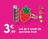 Lot de 4 ronds de serviette fruit à 3,99 € dans le catalogue Maxi Bazar