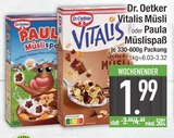 Vitalis Müsli oder Paula Müsli Spaß von Dr. Oetker im aktuellen EDEKA Prospekt für 1,99 €