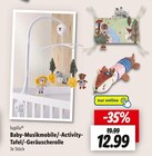 Baby-Musikmobile/-Activity-Tafel/-Geräuscherolle bei Lidl im Hövels Prospekt für 12,99 €