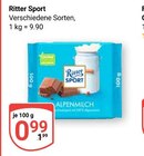 Aktuelles Ritter Sport Angebot bei GLOBUS in Duisburg ab 0,99 €