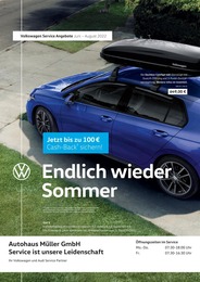 Volkswagen Prospekt für Hagen mit 1 Seite Volkswagen Prospekt für Hagen: "Endlich wieder Sommer", 1 Seite, 01.06.2022 - 31.08.2022