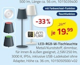LED-RGB-W-Tischleuchte im ROLLER Prospekt LED-RGB-W-Tischleuchte von LAMPURA im aktuellen ROLLER Prospekt für 19,99 €