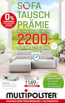 Wohnzimmer im Multipolster Prospekt "SOFA TAUSCH PRÄMIE" mit 26 Seiten (Krefeld)