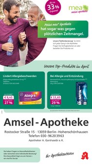 mea - meine apotheke Prospekt der Woche "Unsere April-Angebote" Seite 1, 01.04.2026 bis 30.04.2026 für Berlin Aktueller mea - meine apotheke Prospekt "Unsere April-Angebote" Seite 1 von 4 Seiten für Berlin