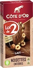 Chocolat bloc lait noisette - COTE D’OR en promo chez Casino Supermarchés Valence à 2,99 €