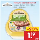 Teewurst oder Leberwurst bei Netto Marken-Discount im Mulsum Prospekt für 1,19 €
