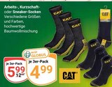 Arbeits-, Kurzschaft- oder Sneaker-Socken im Angebot bei GLOBUS in Kerpen Arbeits-, Kurzschaft- oder Sneaker-Socken Angebote von CAT bei GLOBUS Kerpen für 4,99 €