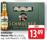 Meister Pils Angebote von Schmucker bei E center Bensheim für 13,49 €