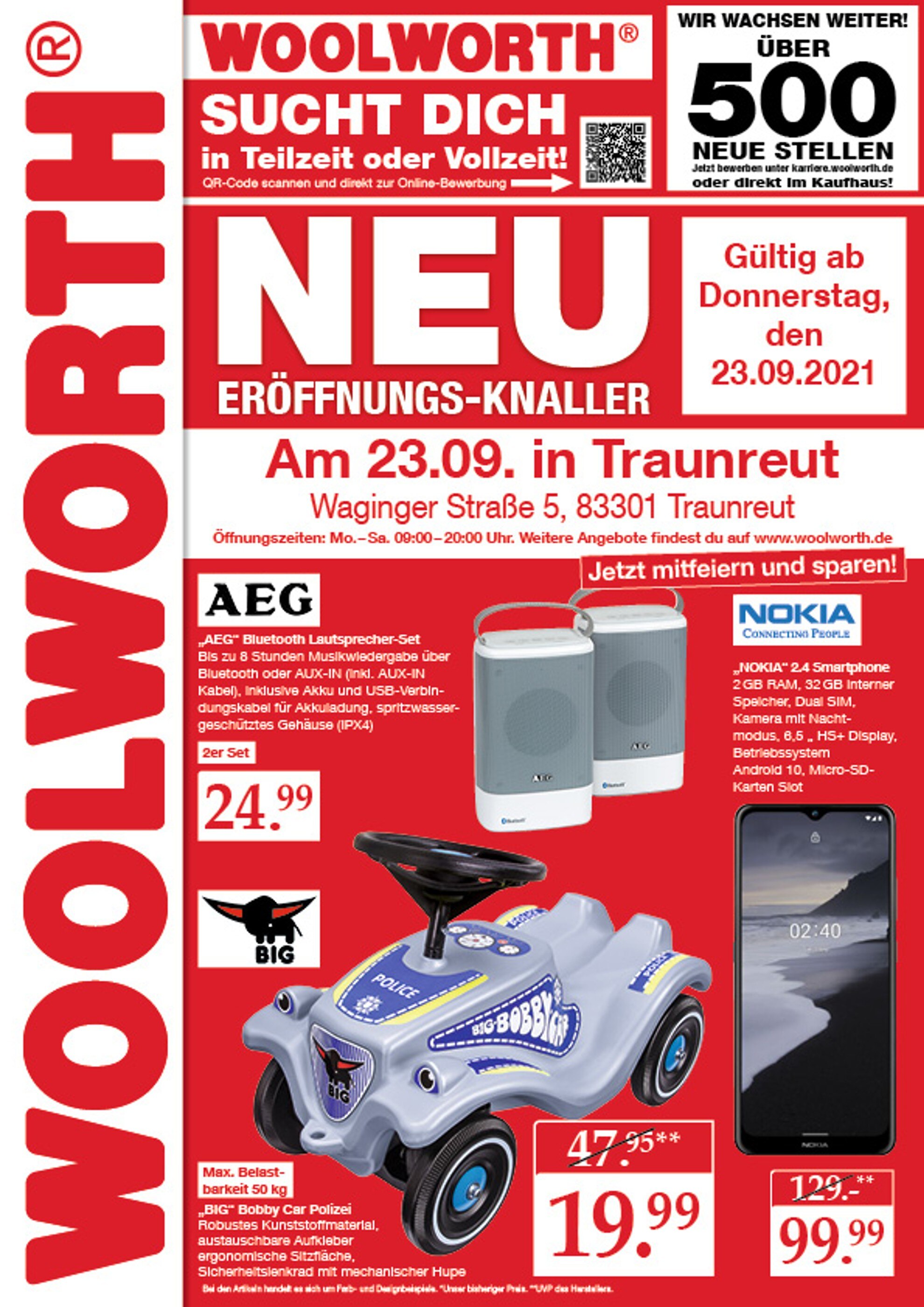 Woolworth Prospekt für Altenmarkt mit 8 Seiten Woolworth Prospekt für Altenmarkt: "Neueröffnung in Traunreut", 8 Seiten, 23.09.2021 - 24.09.2021