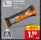 Proteinriegel im Angebot bei Netto Marken-Discount in Herne Proteinriegel Angebote von MAX BALANCE bei Netto Marken-Discount Herne für 1,59 €