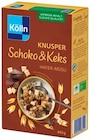 Knusper Schoko & Keks Hafer-Müsli oder Schoko weniger Zucker Hafer-Müsli von Kölln für 2,49 € bei REWE im Angebot Knusper Schoko & Keks Hafer-Müsli oder Schoko weniger Zucker Hafer-Müsli von Kölln im aktuellen REWE Prospekt