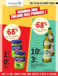 Catalogue Supermarchés de E.Leclerc à Dieppe Prospectus E.Leclerc à Dieppe, "MAMMA MIA* ENCORE DES PROMOS !", 12 pages, 18/08/2026 - 29/08/2026