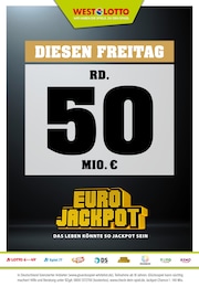 Westlotto Prospekt: "Diesen Freitag rd. 50 Mio. €", 3 Seiten, 23.10.2024 - 25.10.2024