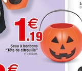 Bazarland Valence - Promo Seau à bonbons tête de citrouille Promo Seau à bonbons tête de citrouille à 1,19 € dans le catalogue Bazarland à Valence