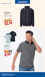 Prix et réduction Veste Homme dans le prospectus Lidl en cours Offre Veste Homme dans le catalogue Lidl du moment à la page 53