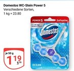 WC-Stein Power 5 im Angebot bei GLOBUS in Rodgau WC-Stein Power 5 Angebote von Domestos bei GLOBUS Rodgau für 1,19 €