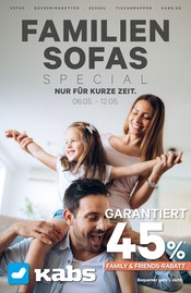Aktueller Kabs Prospekt mit Couch, "Familiensofas Special!", Seite 1