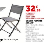 Chaise pliante Dinard en promo chez Super U Grenoble à 32,99 €